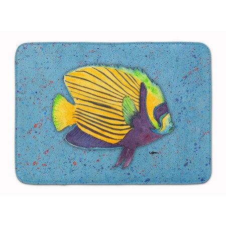 Carolines Treasures Tropical Fish on Blue Machine Washable Memory Foam Mat 8579RUG